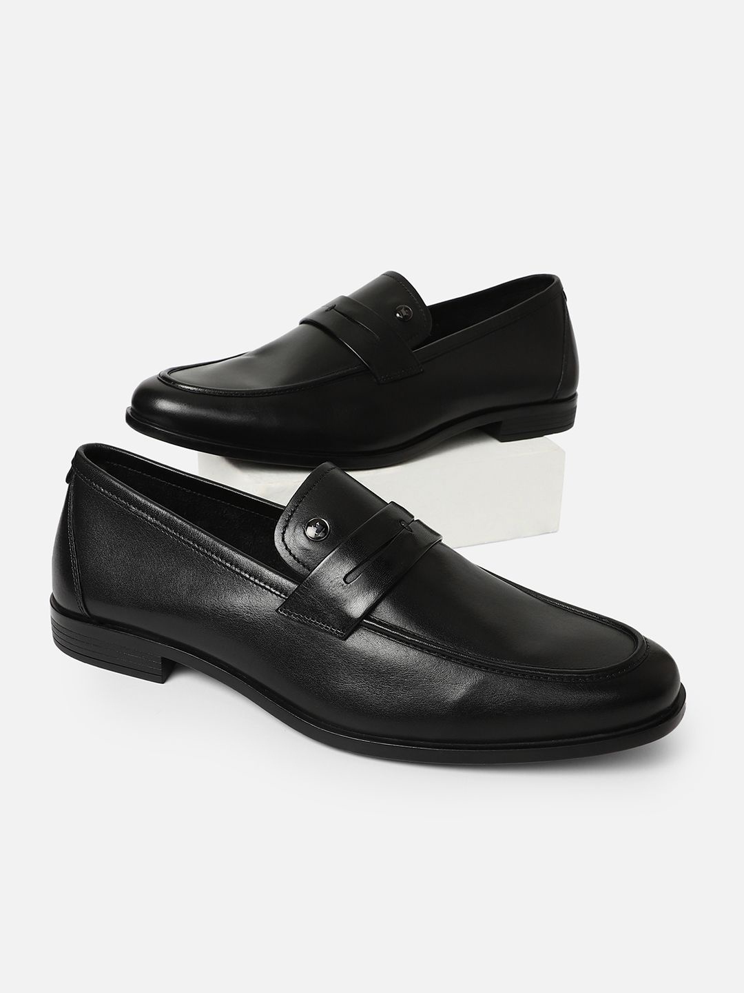 

Louis Philippe Men Leather Formal Slip-Ons Shoe, Black