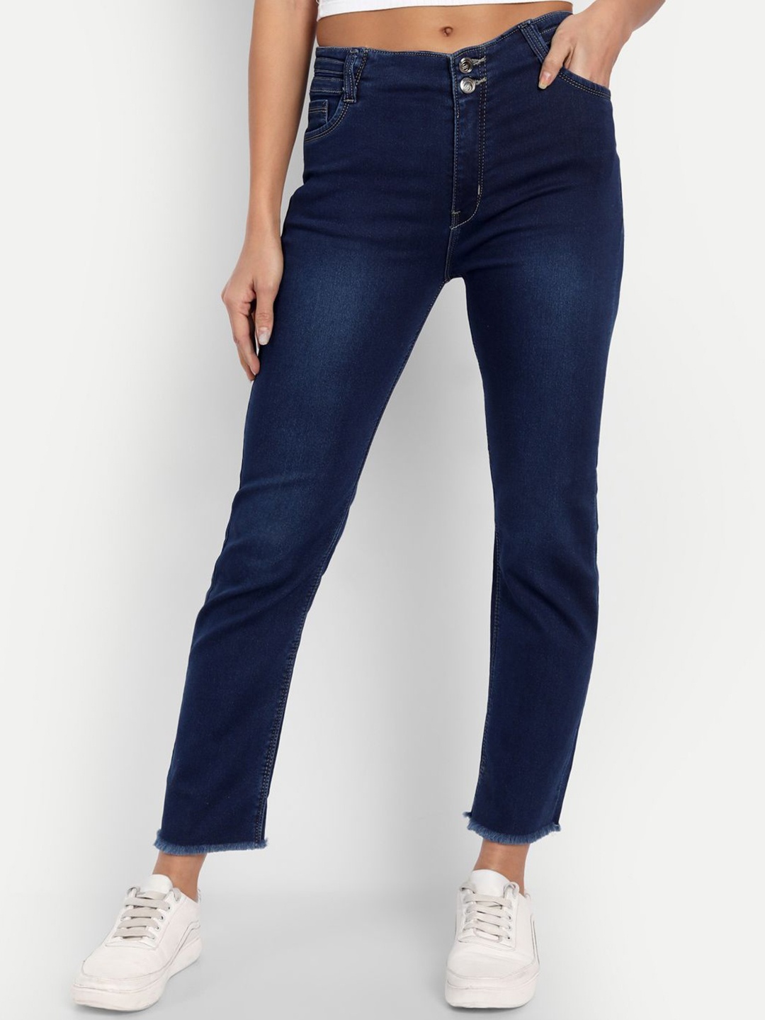 

Next One Women Jean Skinny Fit High-Rise Light Fade Stretchable Jeans, Navy blue