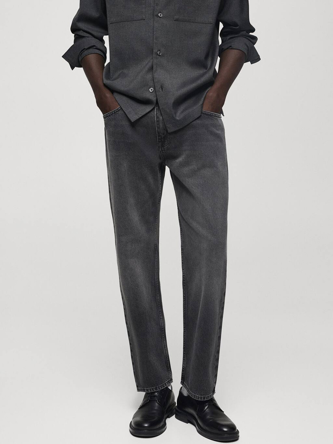

MANGO MAN Men Straight Fit Jeans, Grey