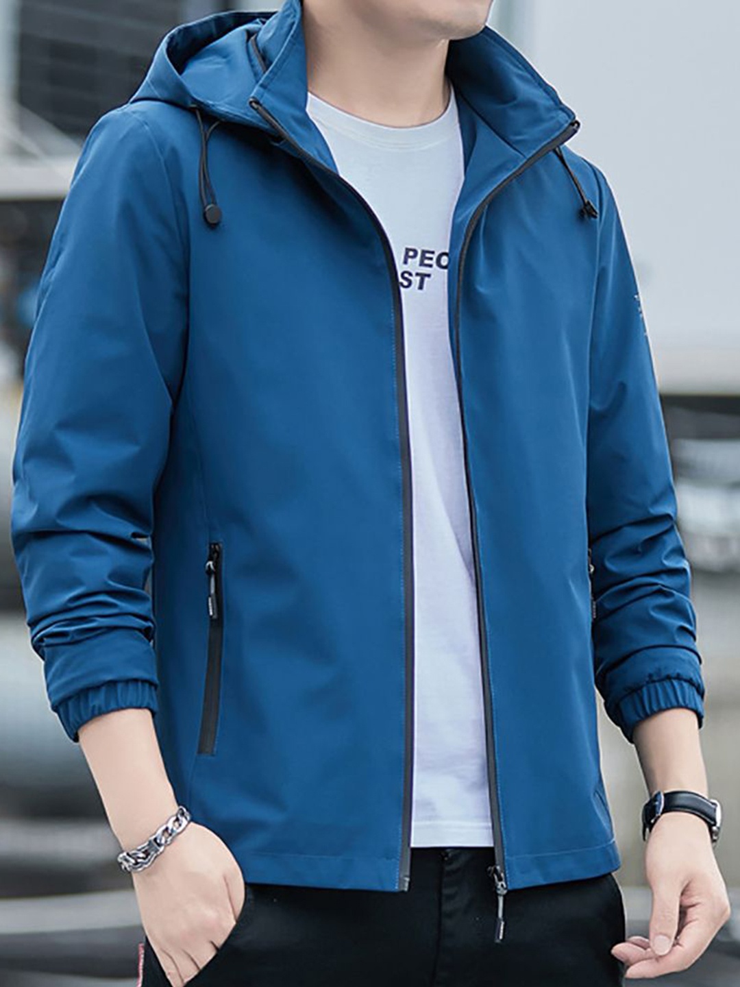 

StyleCast x Revolte Men Hooded Tailored Jacket, Blue