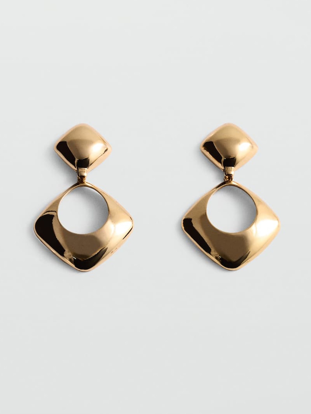 

MANGO Geometric Drop Earrings, Gold