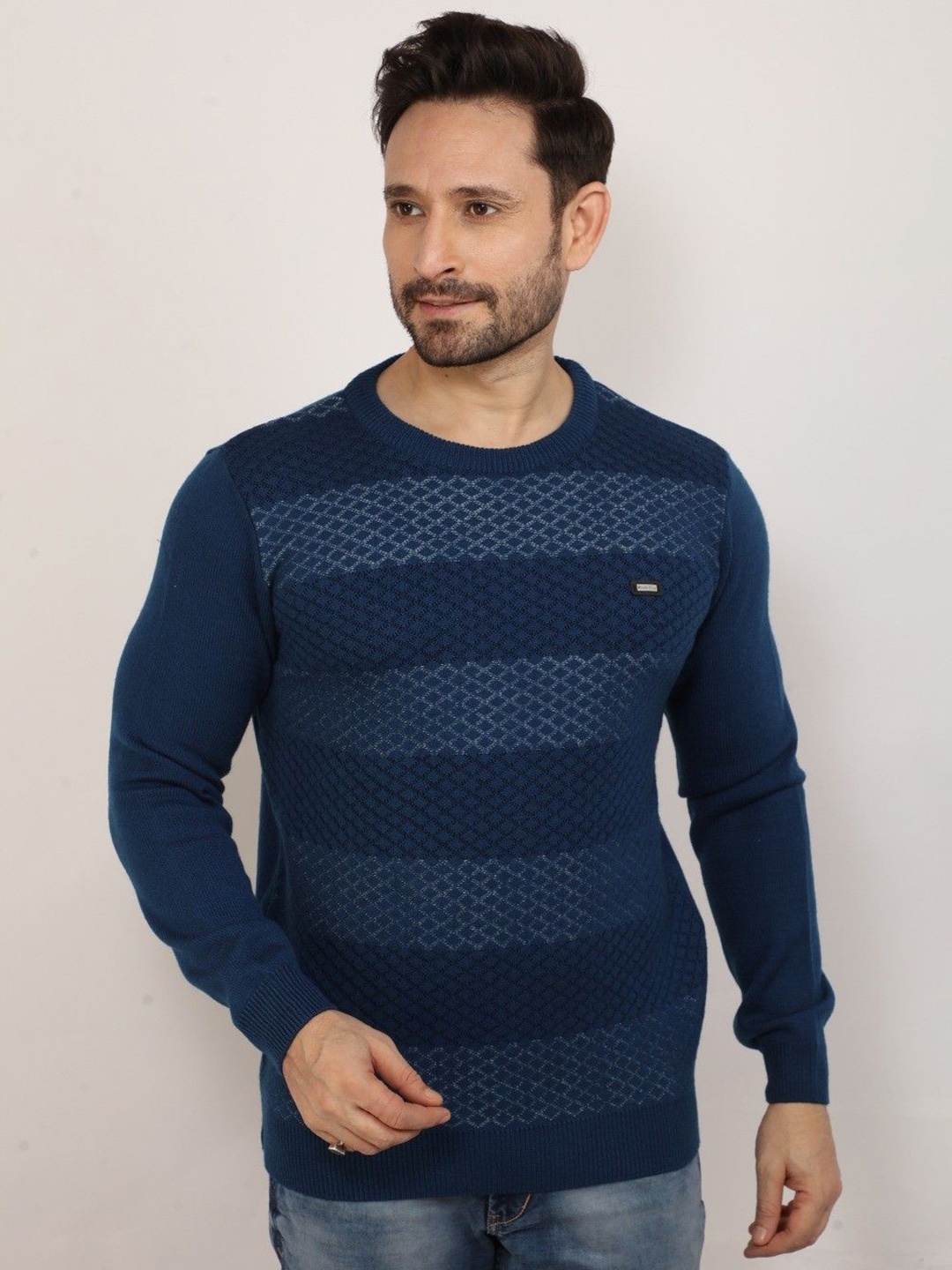 

Klub Fox Men Round Neck Pullover, Navy blue