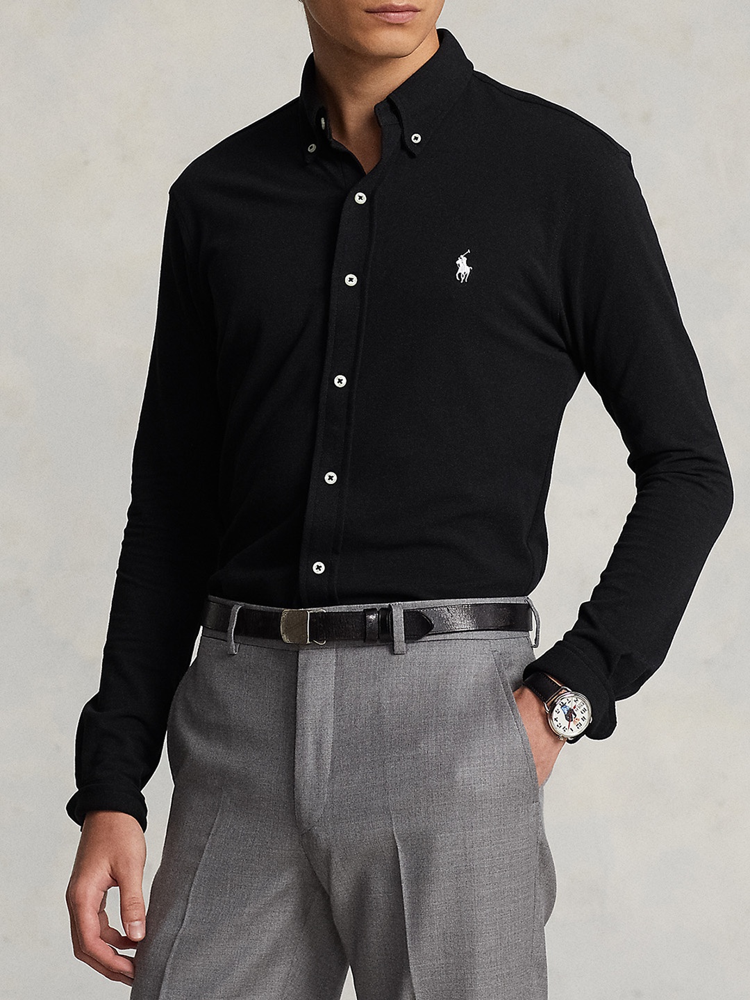 

Polo Ralph Lauren Men Cotton Long Sleeves Shirts, Black