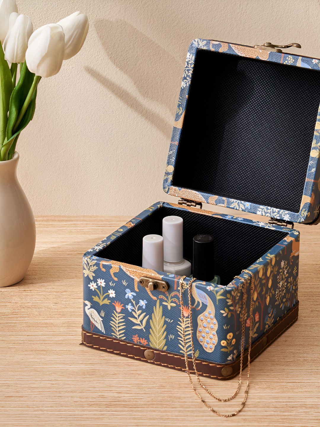

Home Centre Blue& Orange Oxley Aptitude Wooden Jewellry Organizer