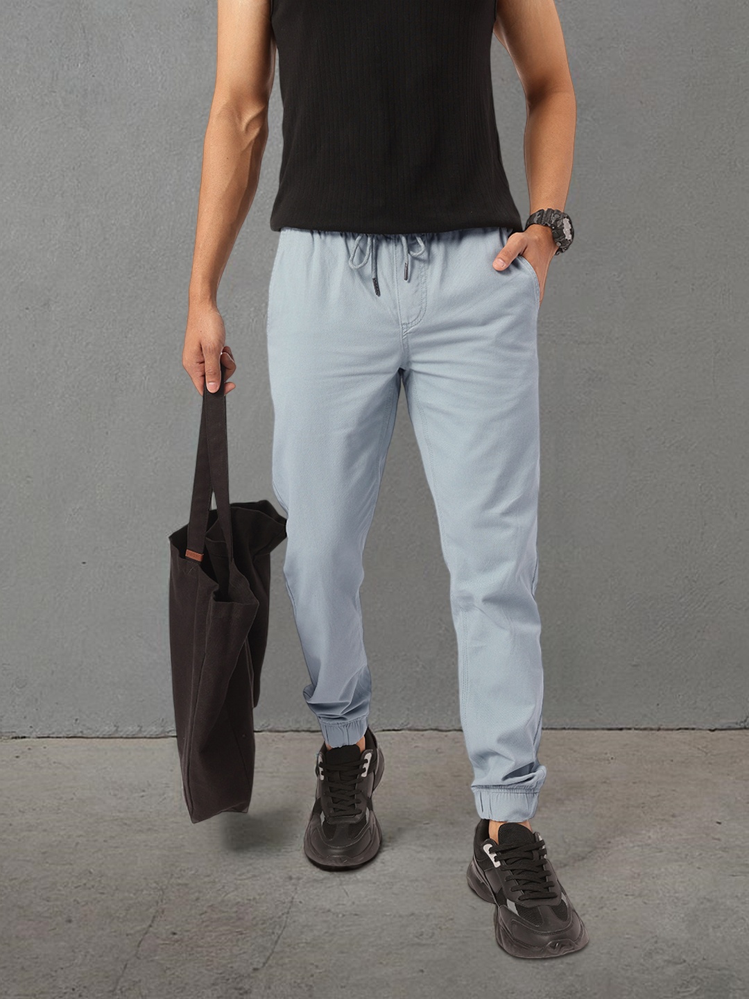 

The Roadster Life Co. Men Sky High Relaxed Joggers, Blue