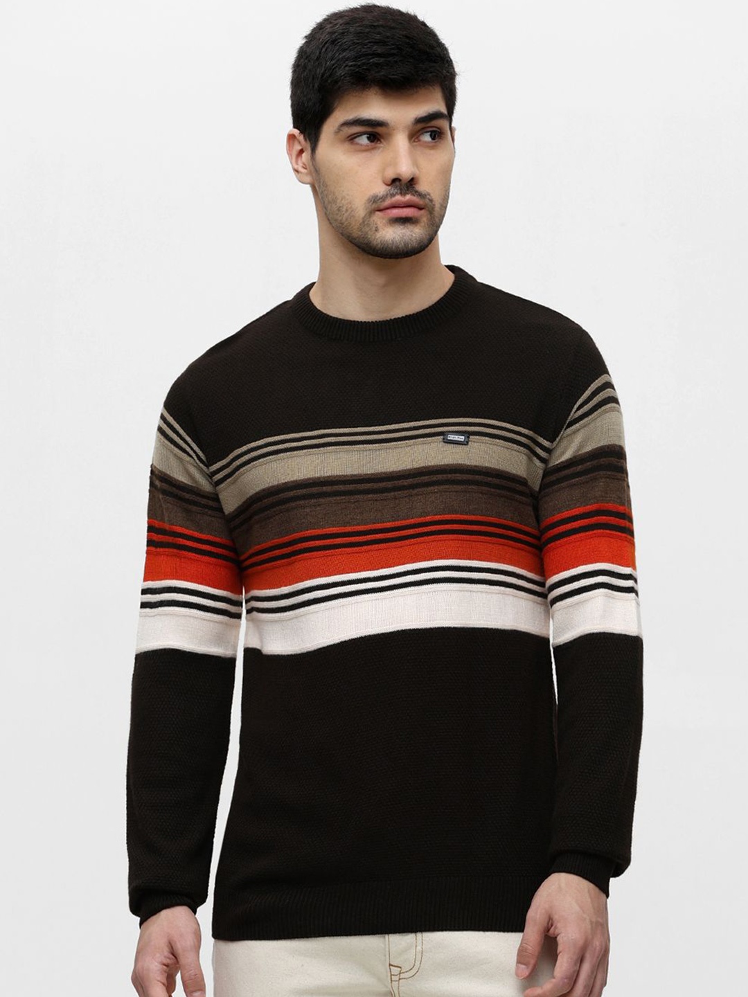 

Klub Fox Men Striped Pullover, Black