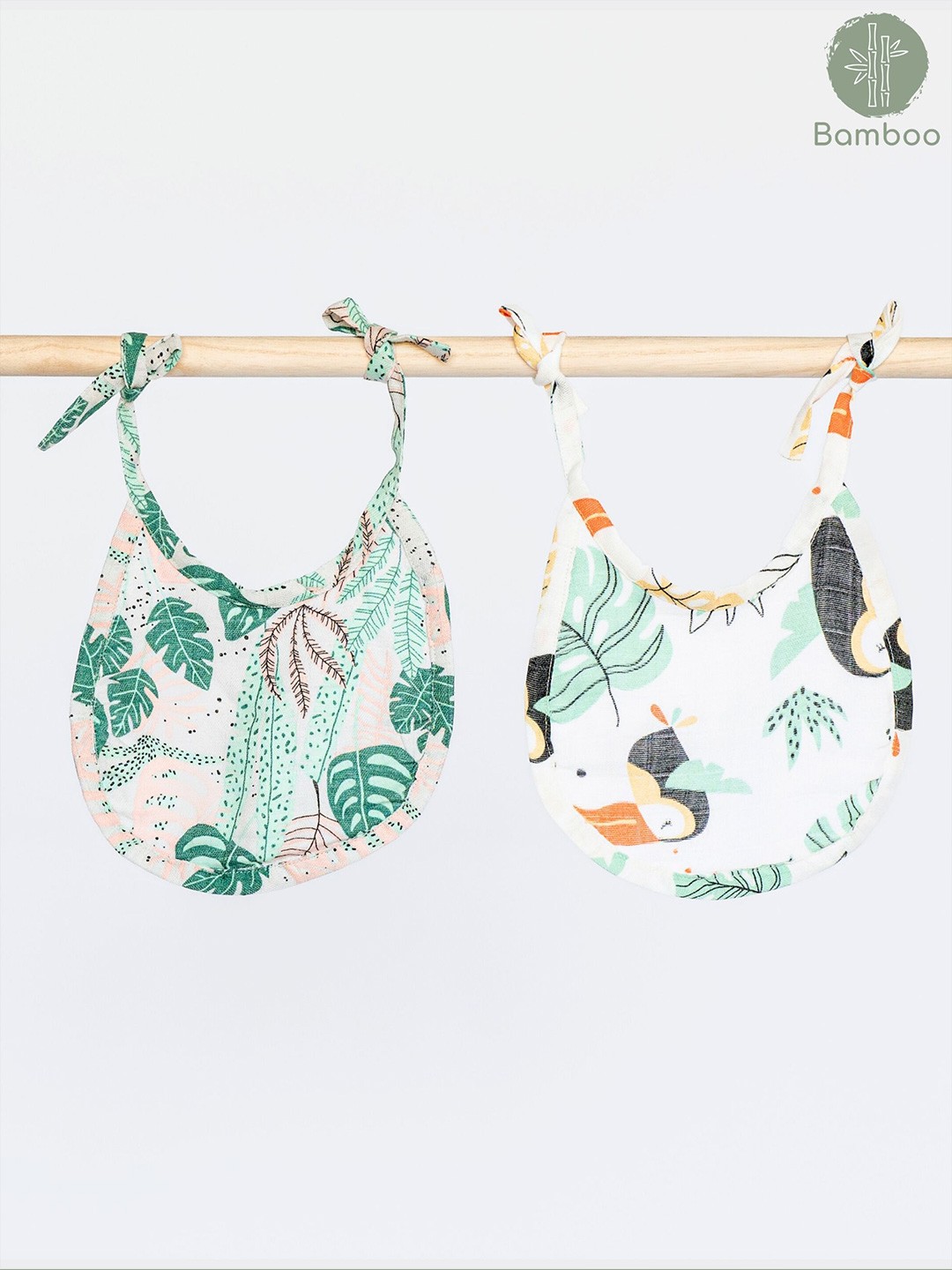 

cocoon care Infants Pack Of 2 Printed Bibs, White