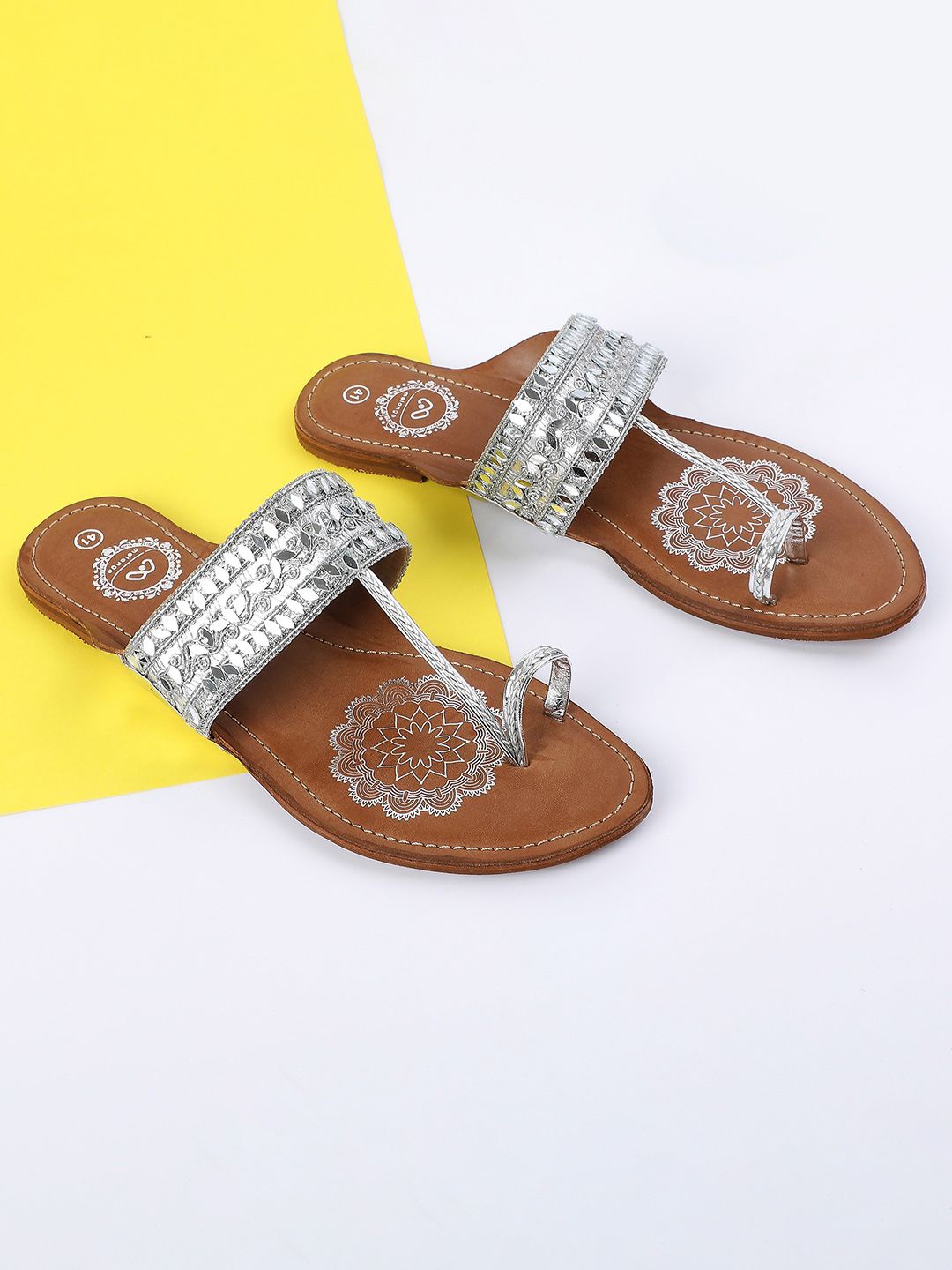 

Melange by Lifestyle Women PU Comfort Sandals, Silver