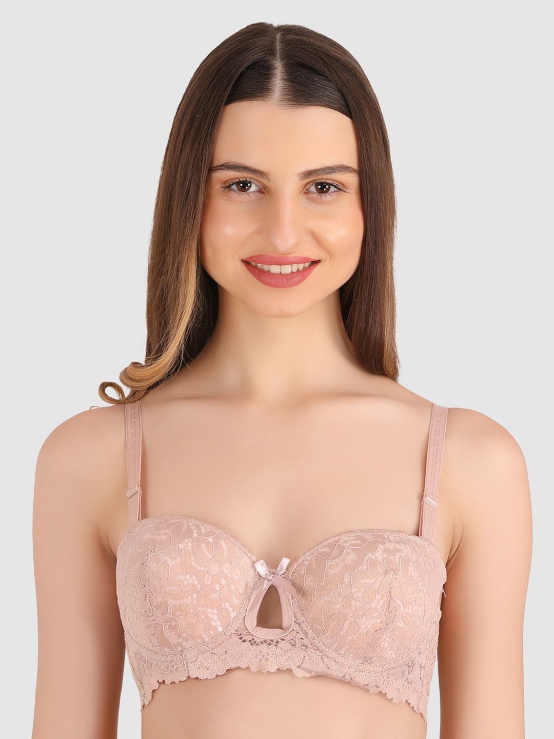 

BRACHY Women Medium Coverage Underwired Heavily Padded Bra, Beige