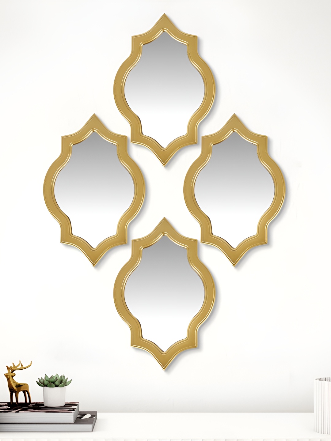 

Home Centre 4-Pcs Ananda Engage Decorative Wall Mirrors, Gold