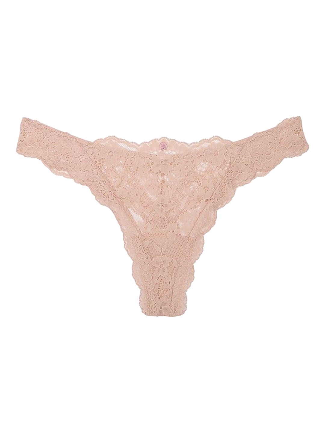 

Victoria's Secret Laced Low-Rise Thongs Briefs - 1125066966H6, Beige