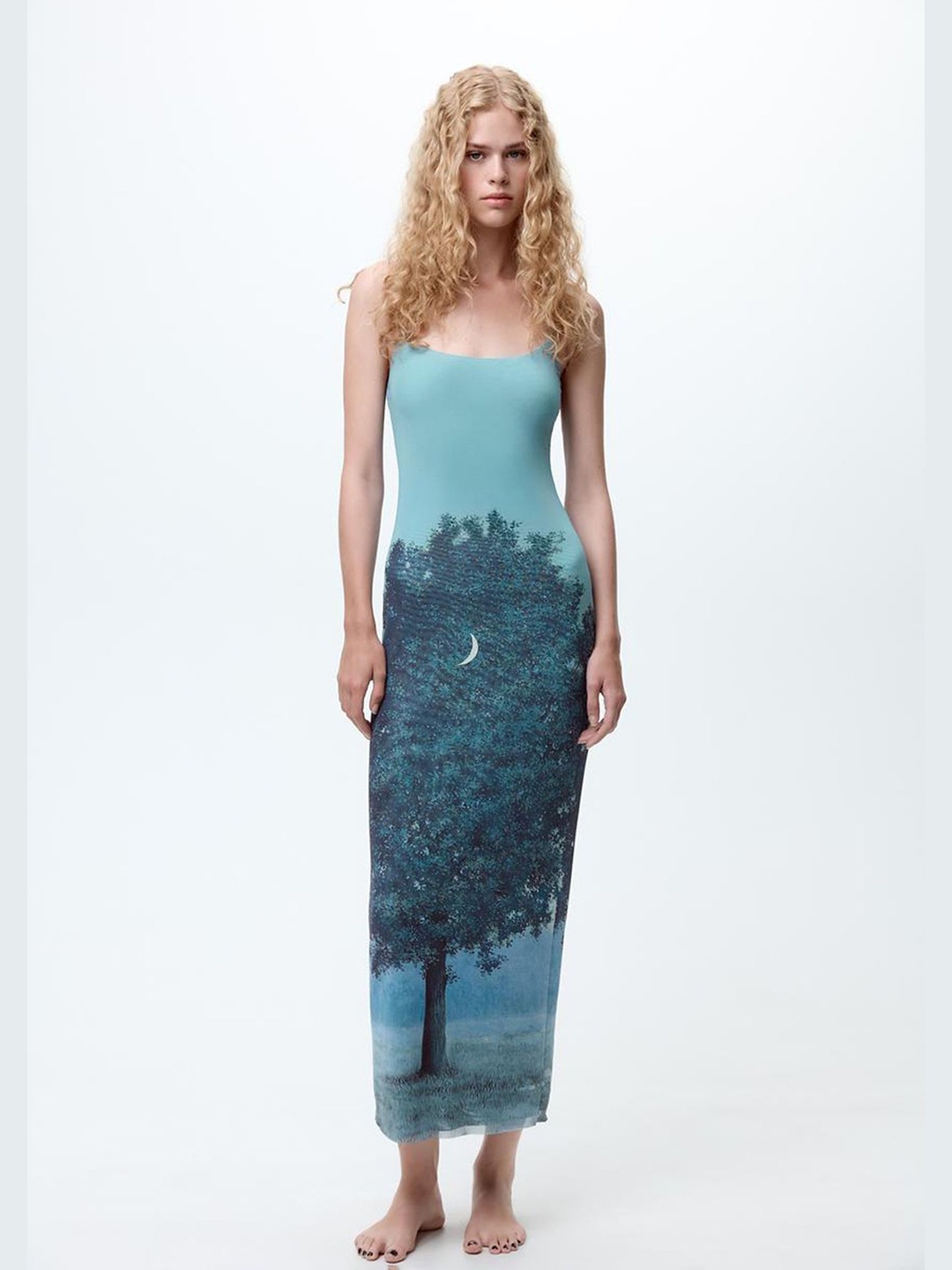 

LULU & SKY Cotton Tie and Dye Print Maxi Dress, Blue