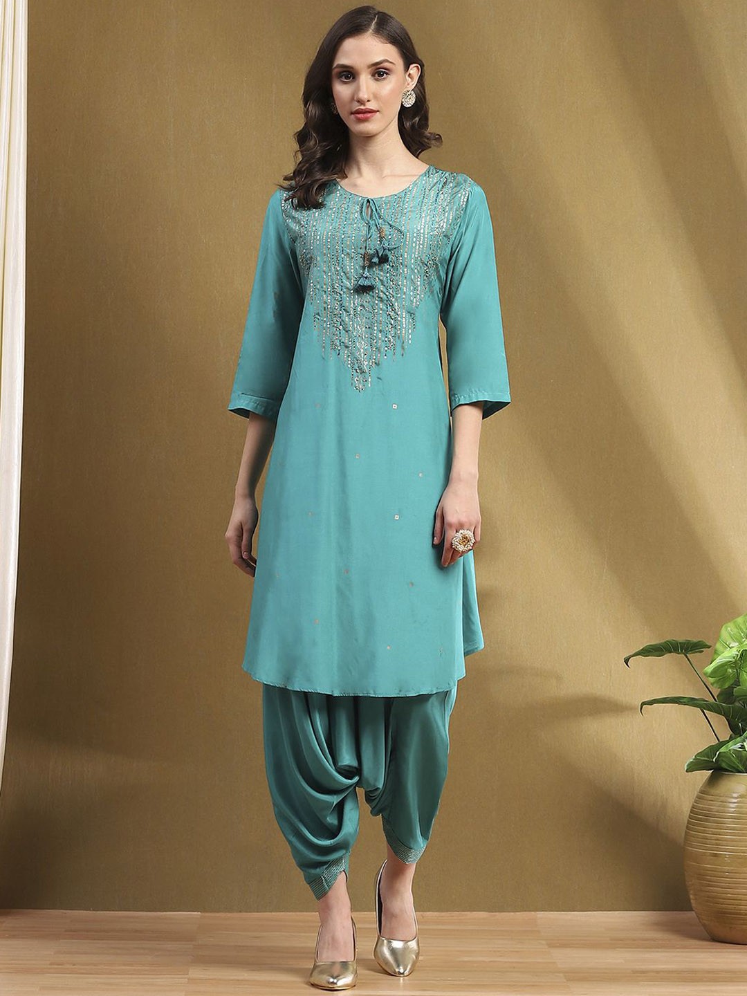 

Biba Women Yoke Design Kurta With Salwar, Blue