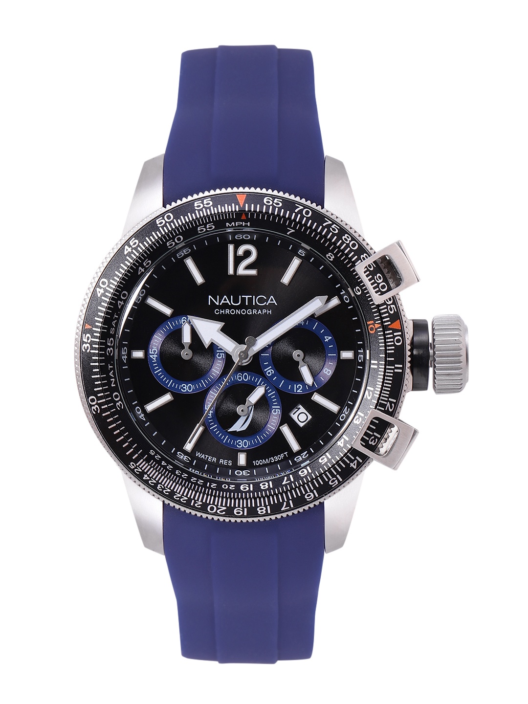 

Nautica Men Sporty BFC Round Dial Chronograph Watch NAPBFF101, Black