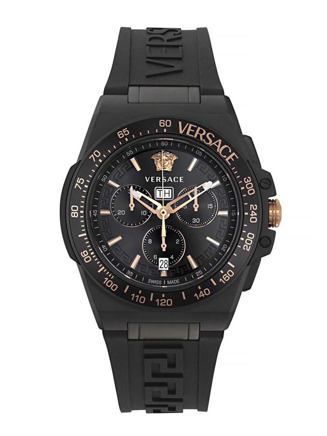 

Versace Men Brass Dial & Wrap Around Straps Analogue Watch VE7H00323, Black
