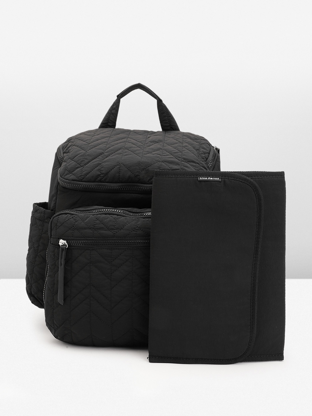 

Lino Perros Textured Mommy Backpack - 13Inch, Black