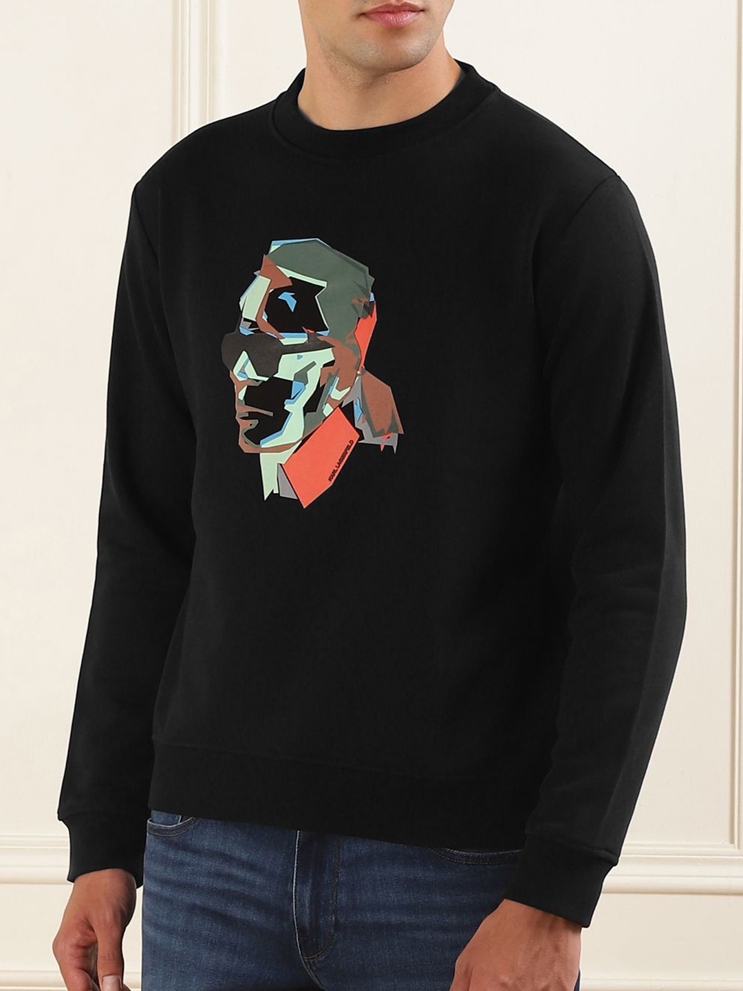 

Karl Lagerfeld Men Graphic Printed Pullover Sweatshirt, Black