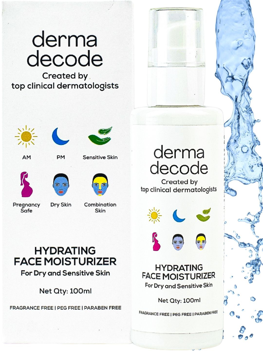 

derma decode Hydrating Face Moisturizer With Hyaluronic Acid - 100 ml, White