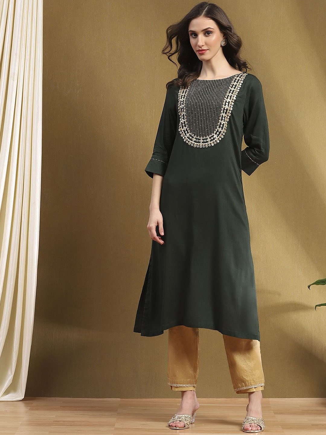 

Biba Women Kurta, Green