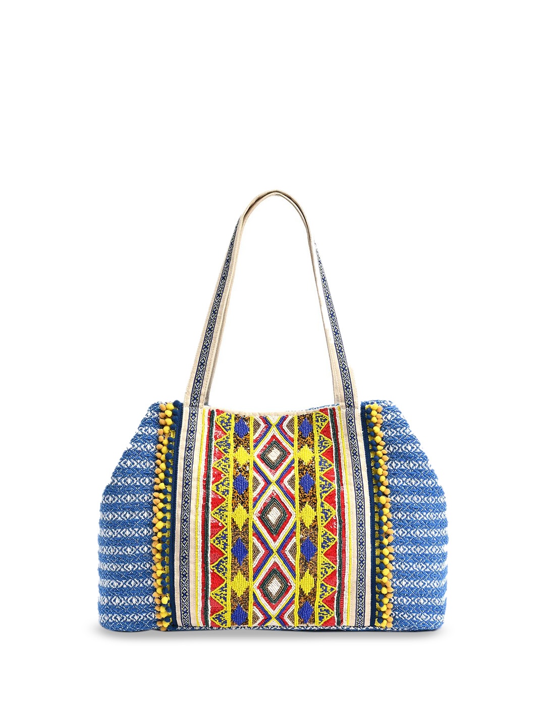 

BohoGirl Women Oversized Embellished Shopper Tote Bag, Blue