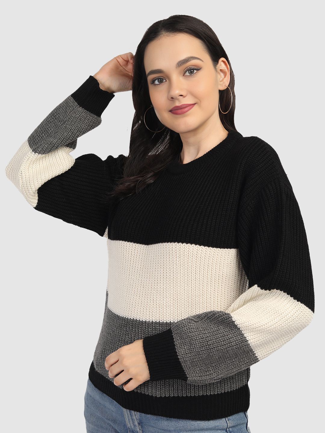 

The Roadster Lifestyle Co Round Neck Pullover, Black
