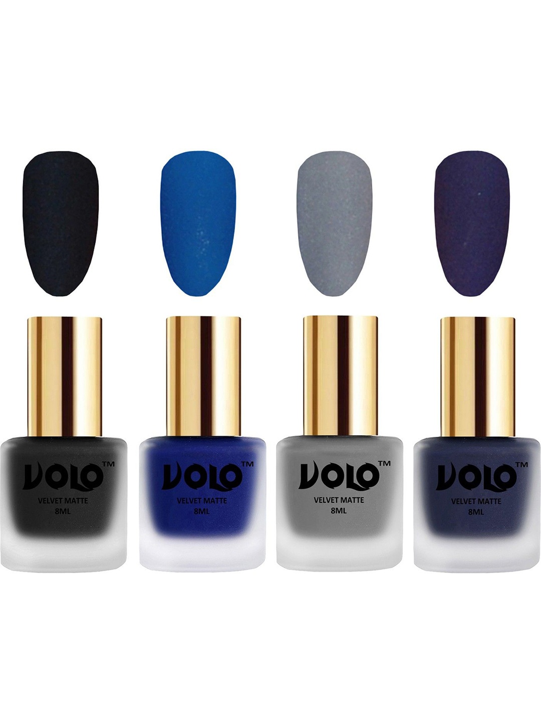 

VOLO Set Of 4 Velvet Matte Nail Polish-8 ml Each Shade-5-19-20-31, Blue