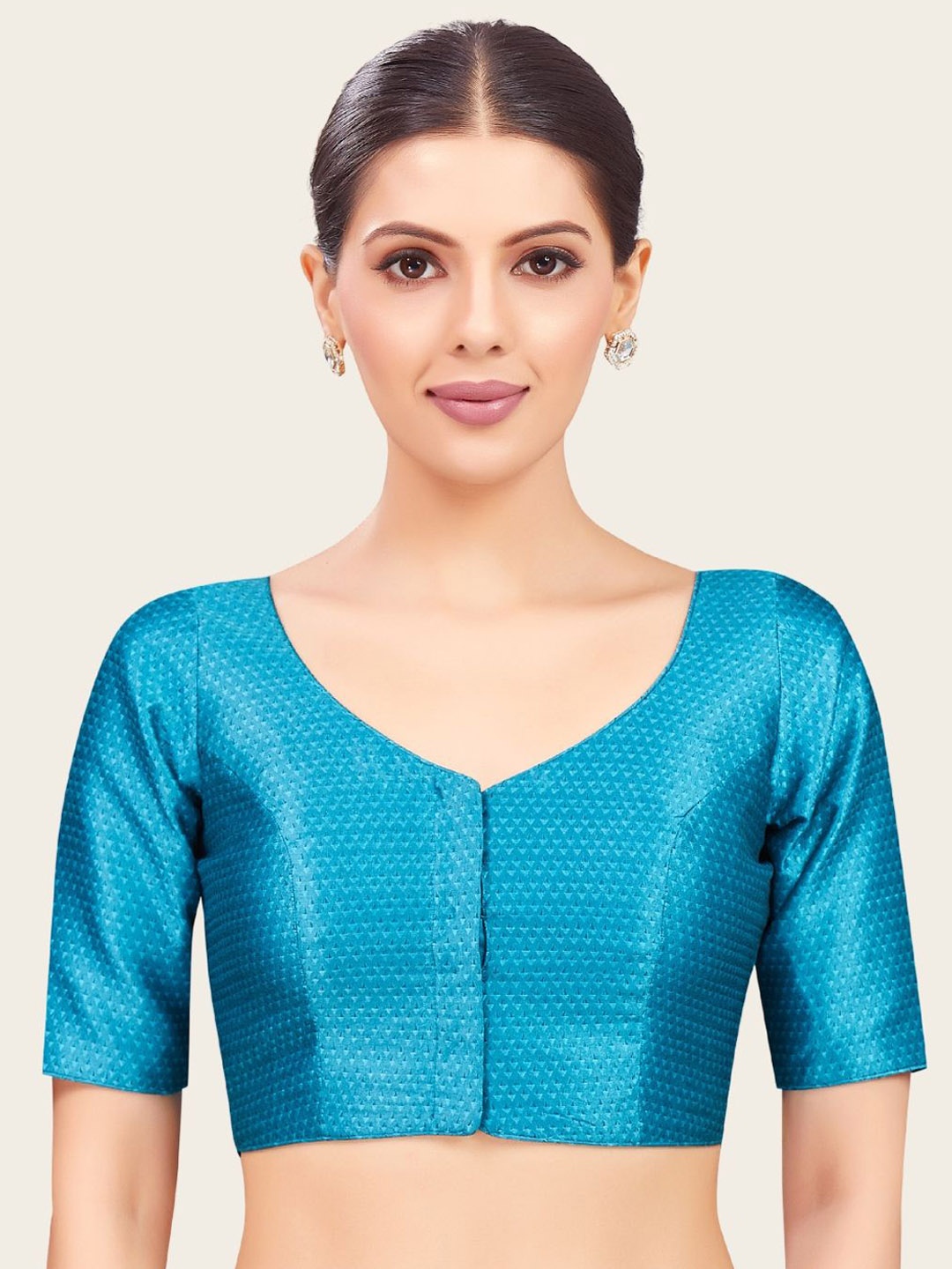 

SStudio Shringaar Woven Design Non-Padded Saree Blouse, Turquoise blue