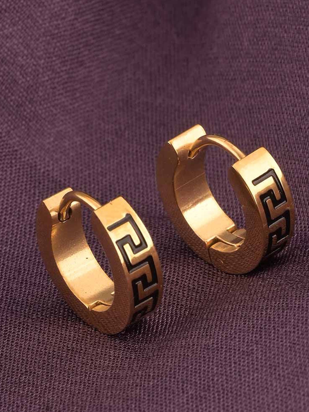 

PALMONAS Gold-Plated Circular Hoop Earrings