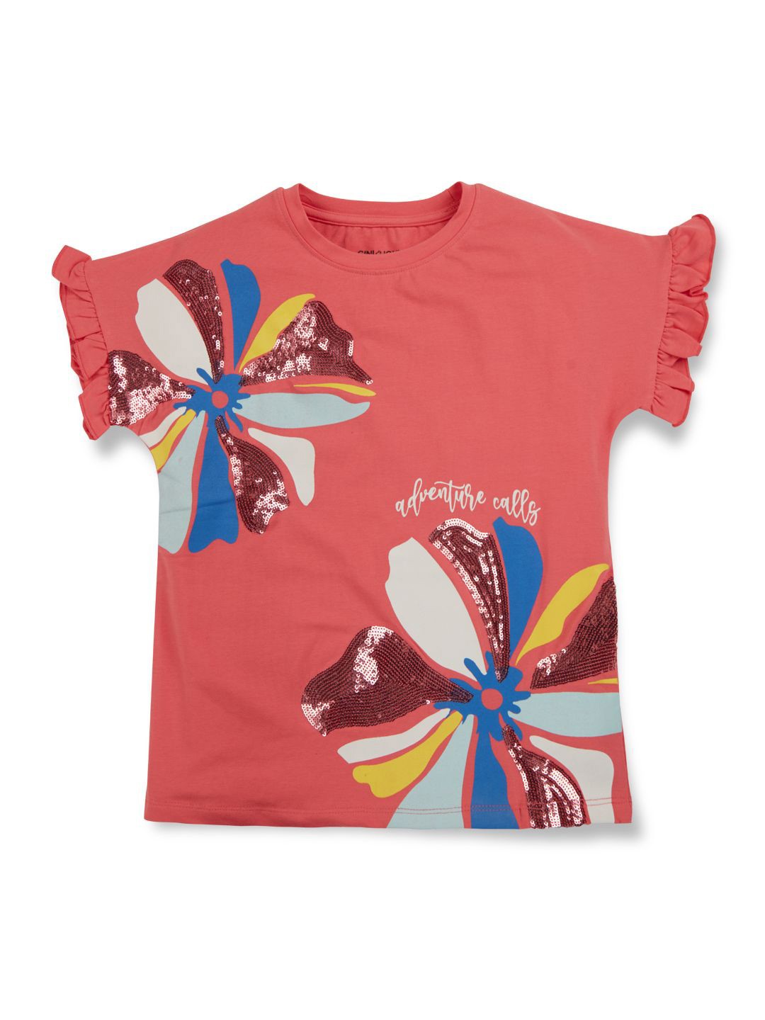 

Gini and Jony Girls Embellished Round Neck Cotton Top, Pink