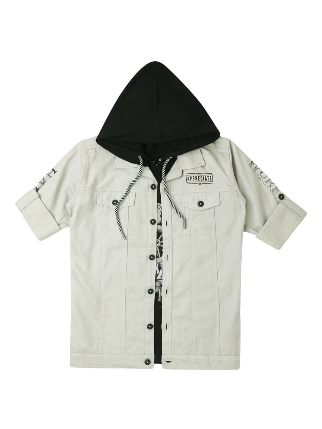 

CAVIO Boys Cotton Lightweight Jacket & T-Shirt, Grey