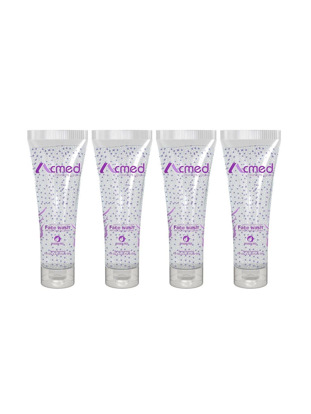 

ACMED Set Of 4 Pimple Care Face Wash for Acne Prone Skin- 200 ml Each, Blue