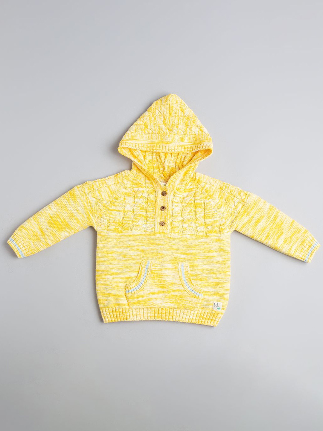 

Ed-a-Mamma Baby Kids Self Design Hooded Pullover, Yellow