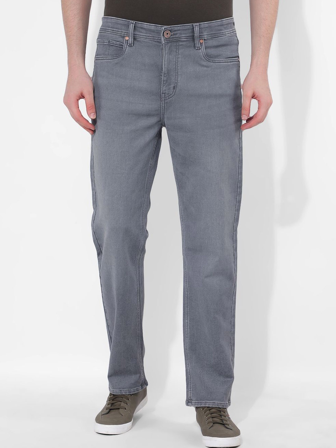 

Numero Uno Men Slim Fit Heavy Fade Stretchable Jeans, Grey