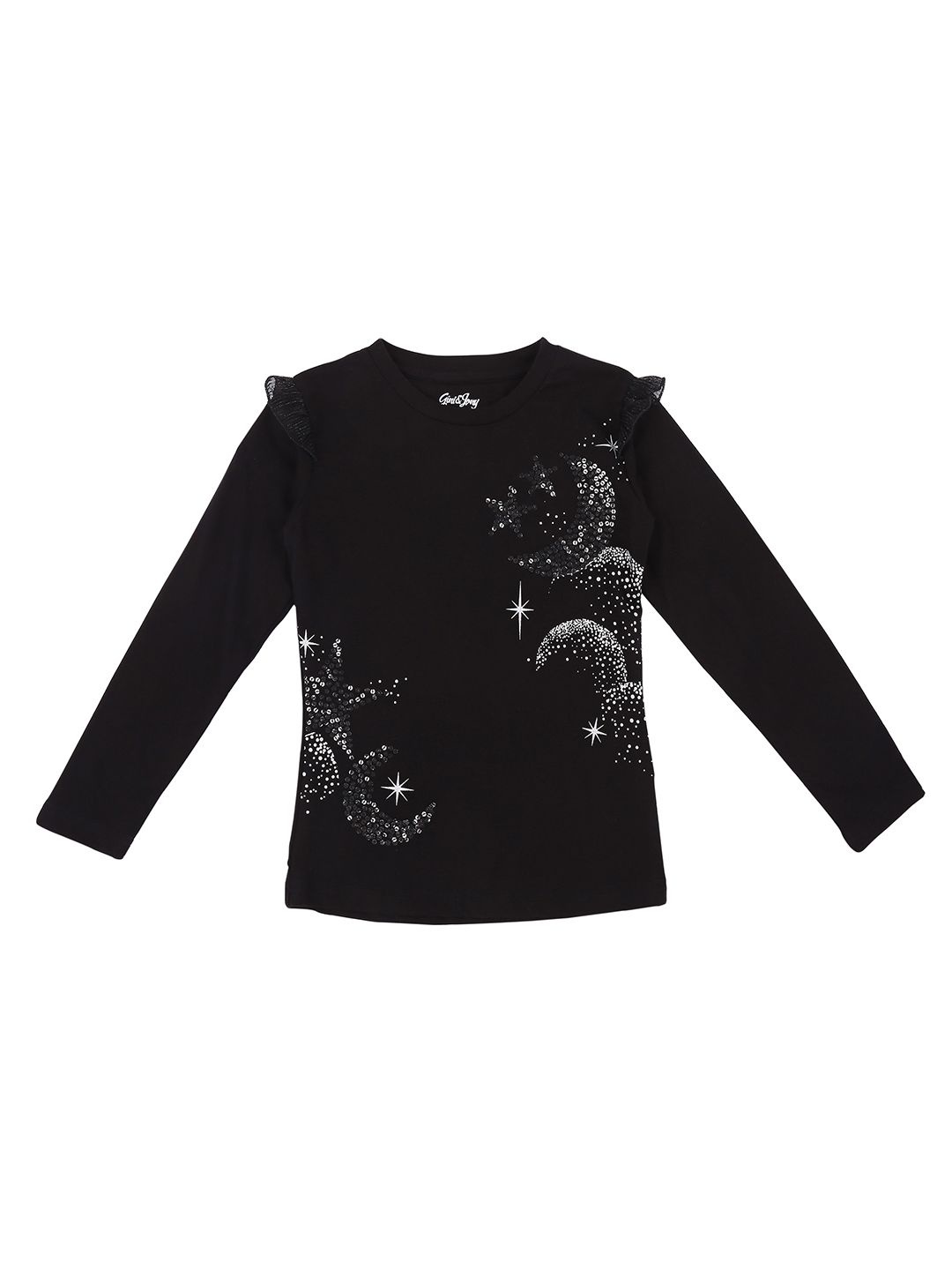 

Gini and Jony Embellished Cotton Top, Black