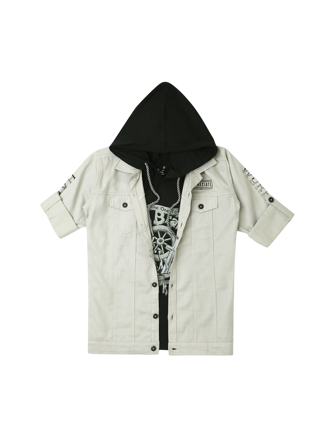 

CAVIO Boys Lightweight Jacket & T-Shirt, Grey