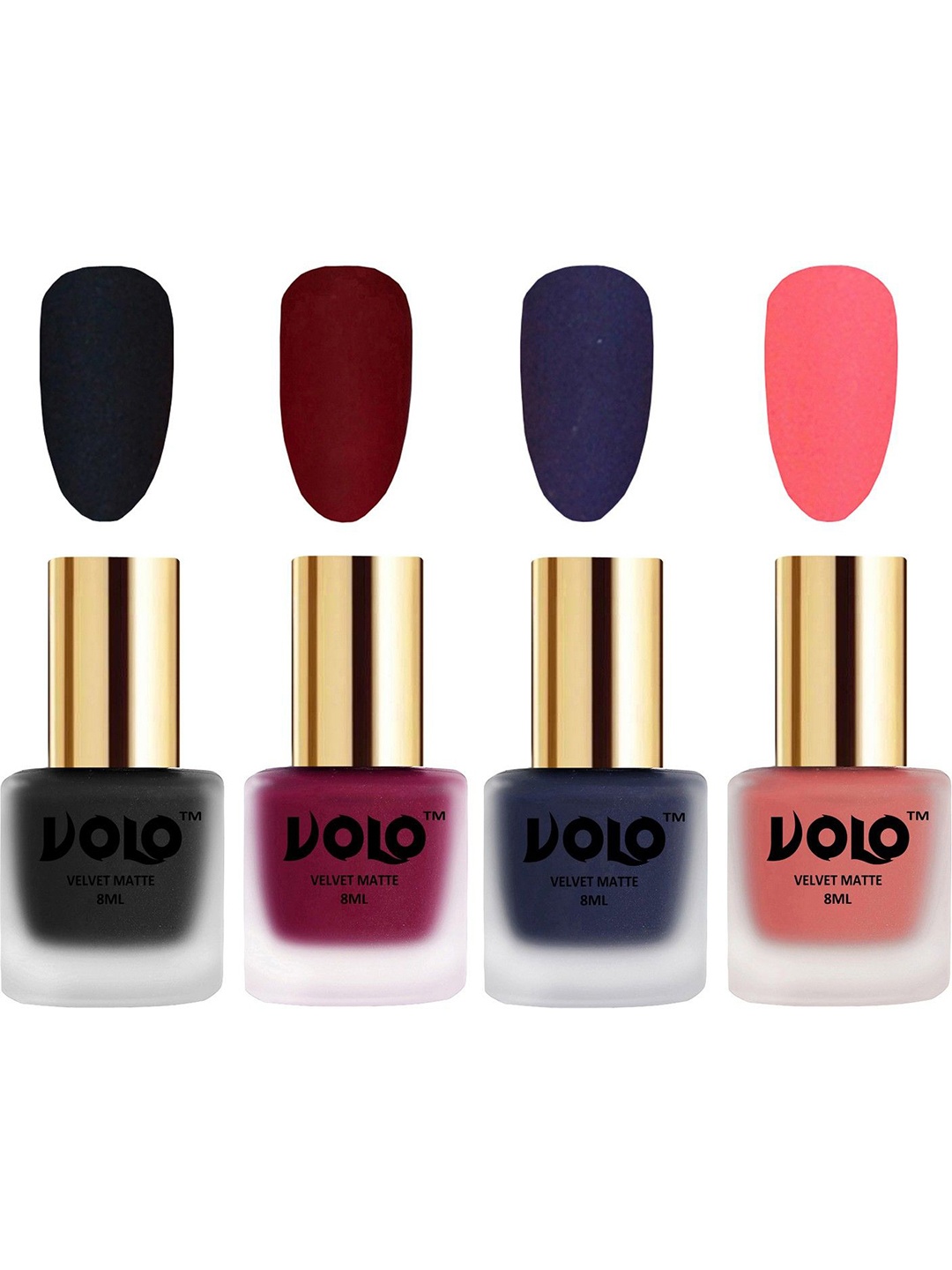 

VOLO Set Of 4 Velvet Matte Nail Polish- 8 ml Each- Shade No- 5 - 25 - 31- 41, Multi