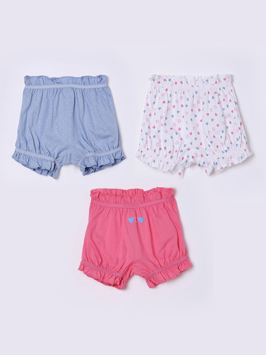 

Juniors by Lifestyle Infants Girls Pack Of 3 Printed Pure Cotton Boy Short Briefs, Pink