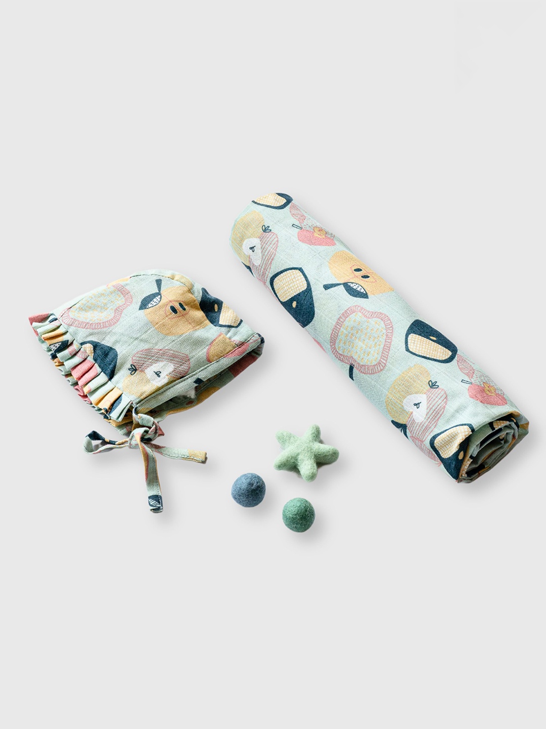 

cocoon care Infant Set Of 2 Printed Baby Apparel Gift Set, Green