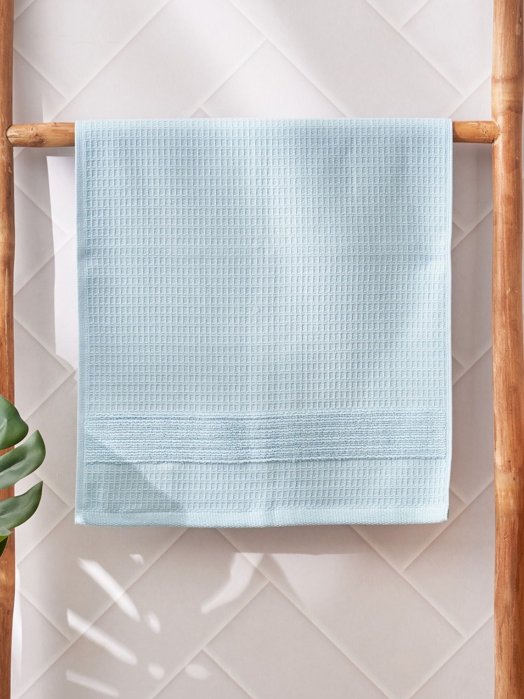 

Home Centre Nova Senorita Waffle Blue Striped Cotton 120 GSM Hand Towels