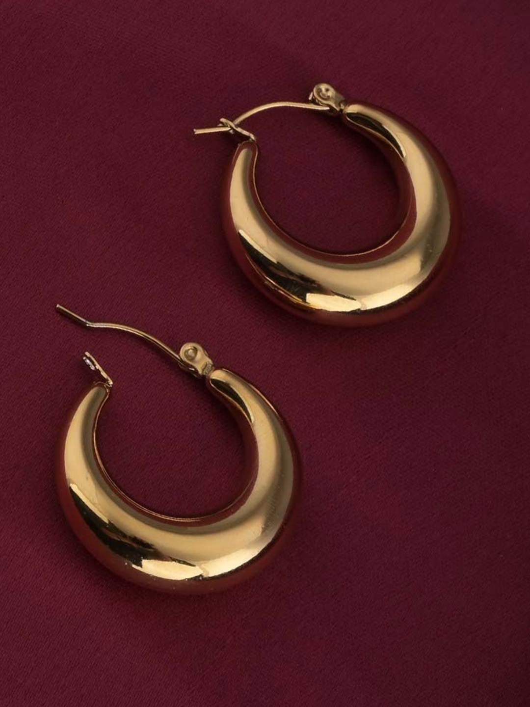 

PALMONAS Gold Plated Circular Hoop Earrings