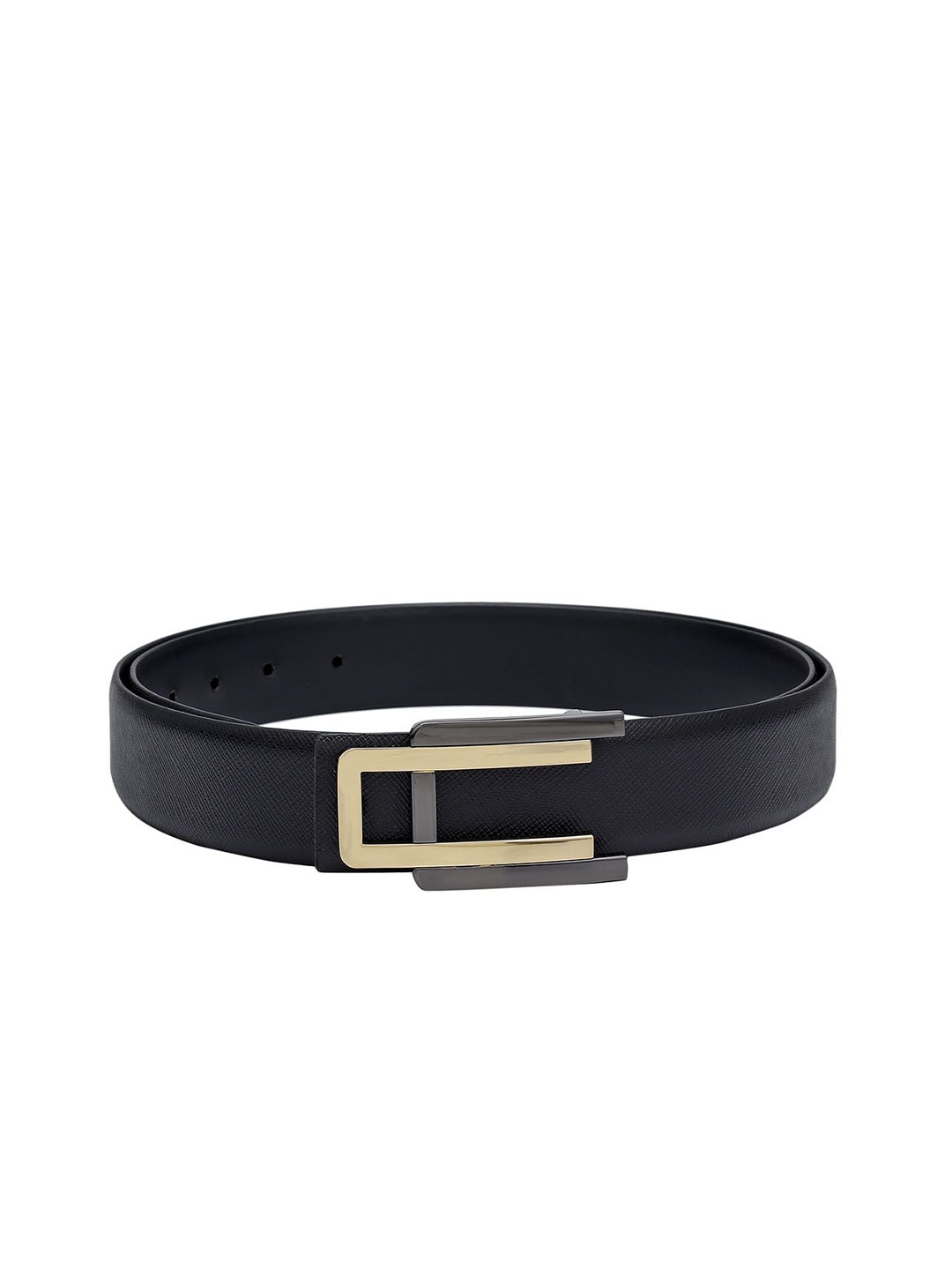 

Da Milano Men Textured Leather Formal Belt, Black