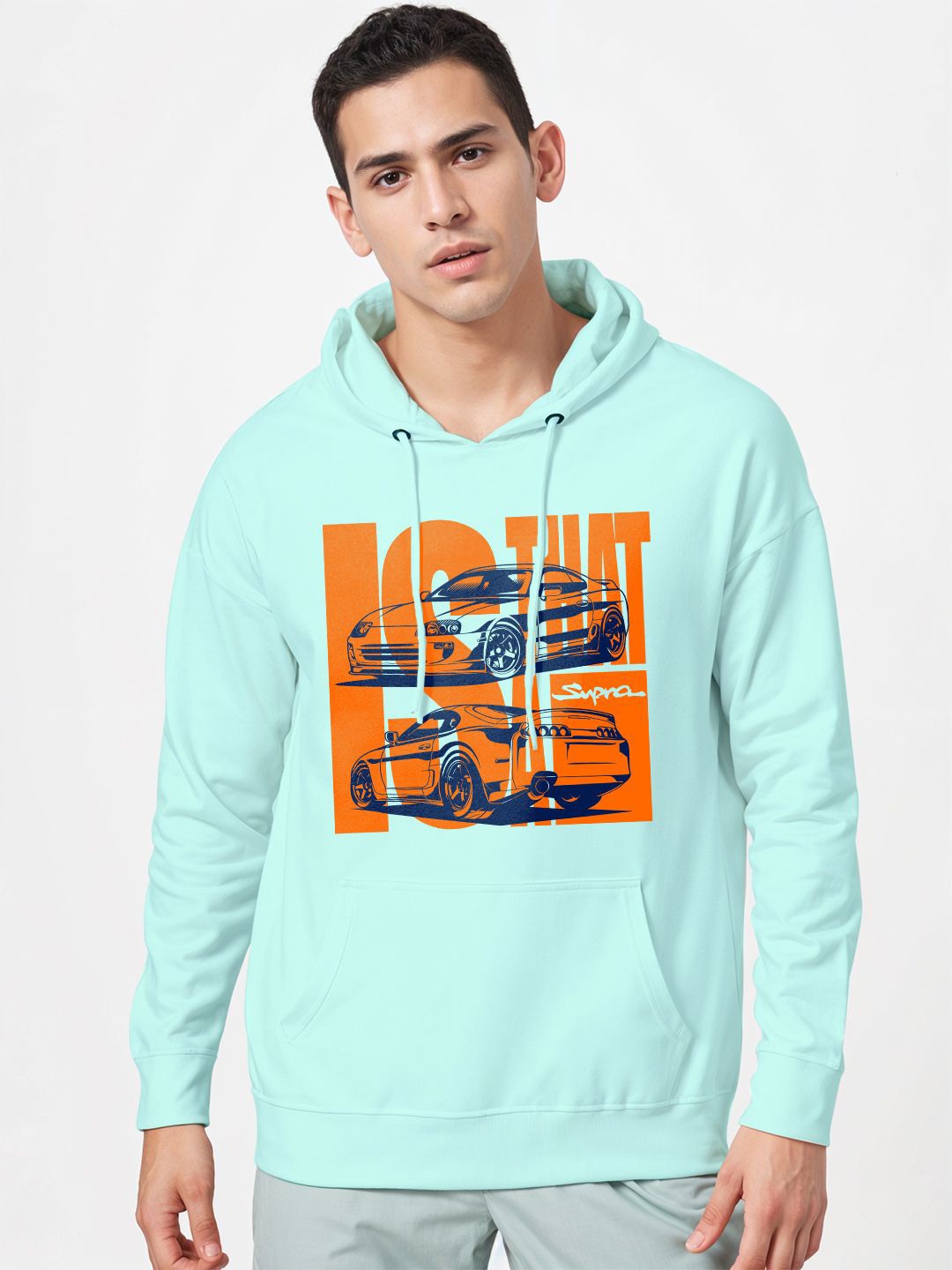 

Crazymonk Men Graphic Printed Hood Cotton Pullover Sweatshirt, Green