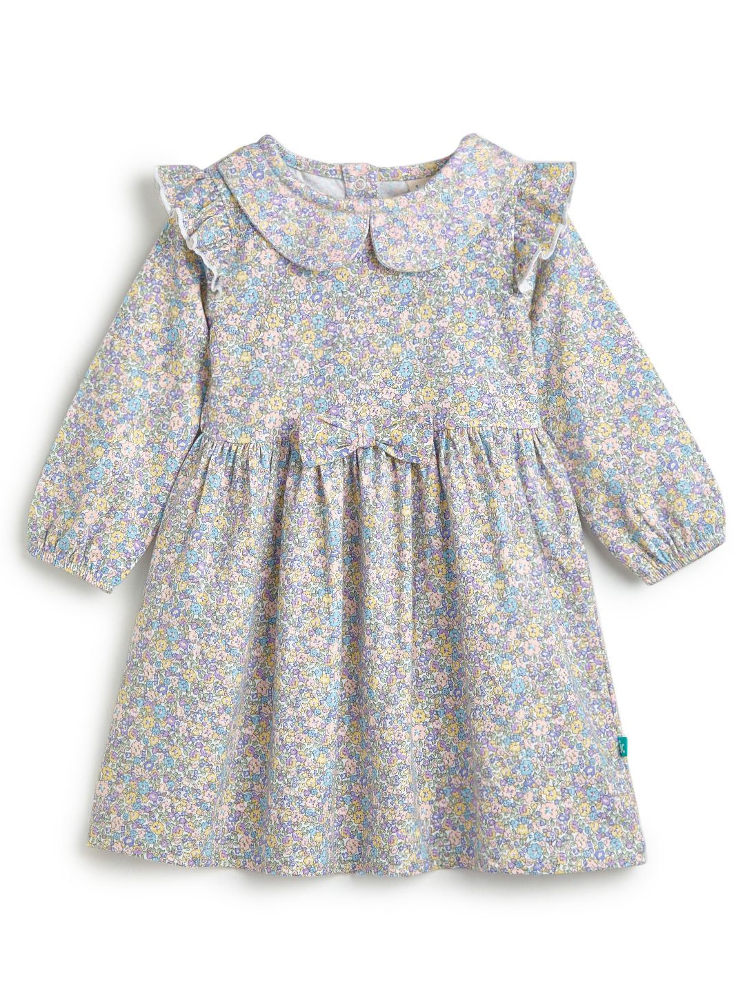 

JusCubs Kids - Girls Floral Print Peter Pan Collar Puff Sleeve A- Line Dress, Multi