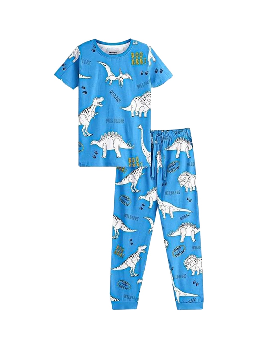 

Honeyhap Boys Graphic Printed Pure Cotton Night suit 16156108-BLUECORACAO, Blue