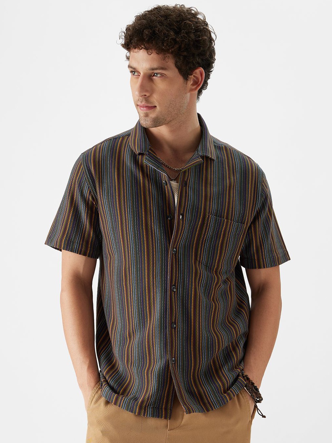 

The Souled Store Men Opaque Striped Casual Shirt, Multi