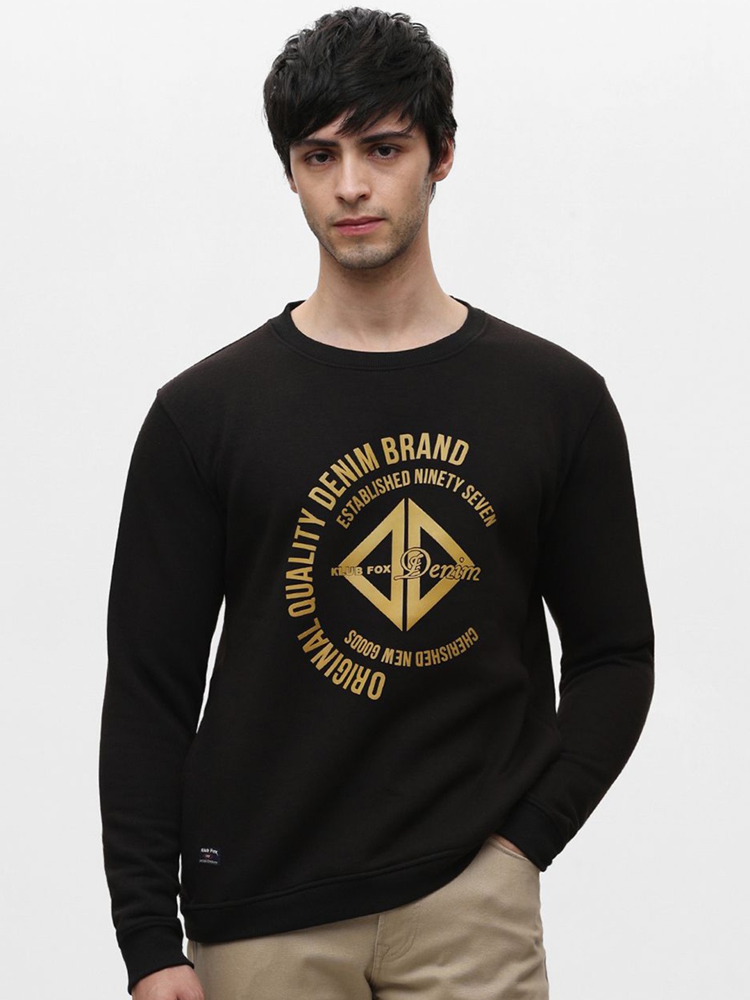 

Klub Fox Men Printed Sweatshirt, Black