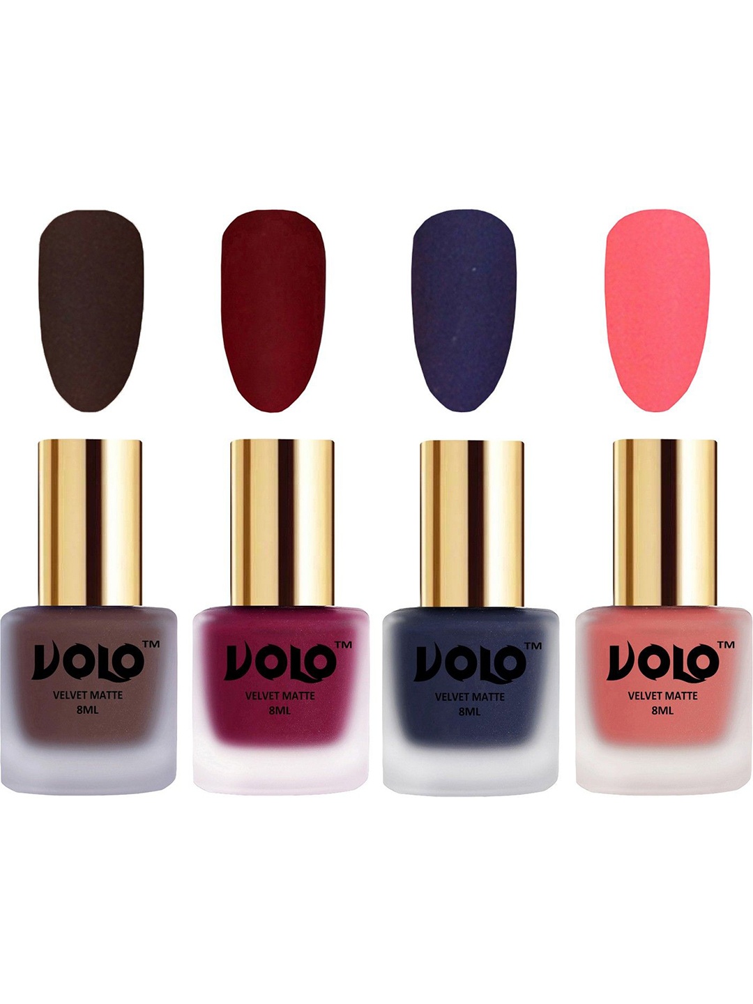 

VOLO Set Of 4 Velvet Matte Nail Polish- 8 ml Each- 2- 25-31- 41, Multi