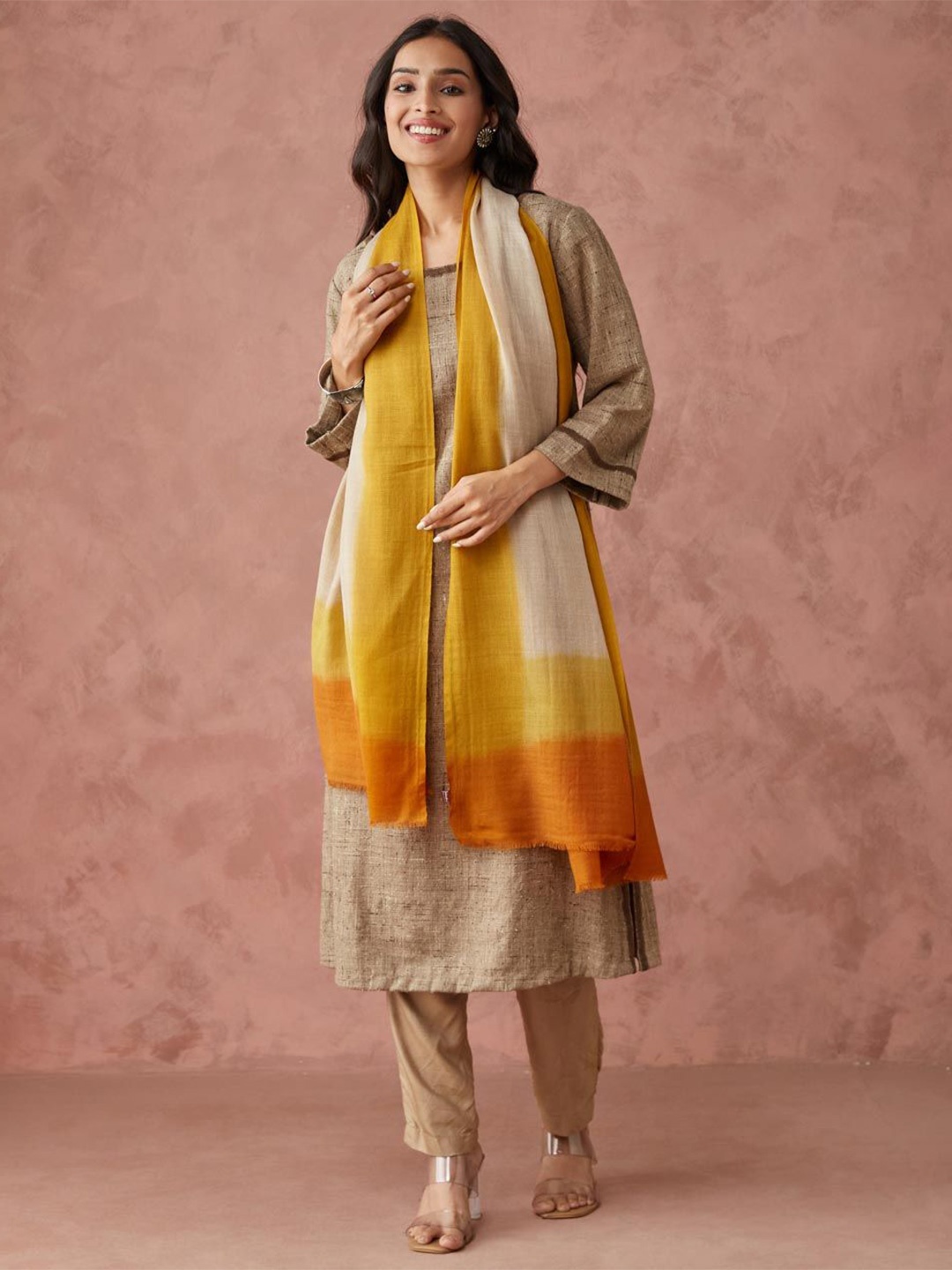 

Fabindia Women Dyed Stole, Beige