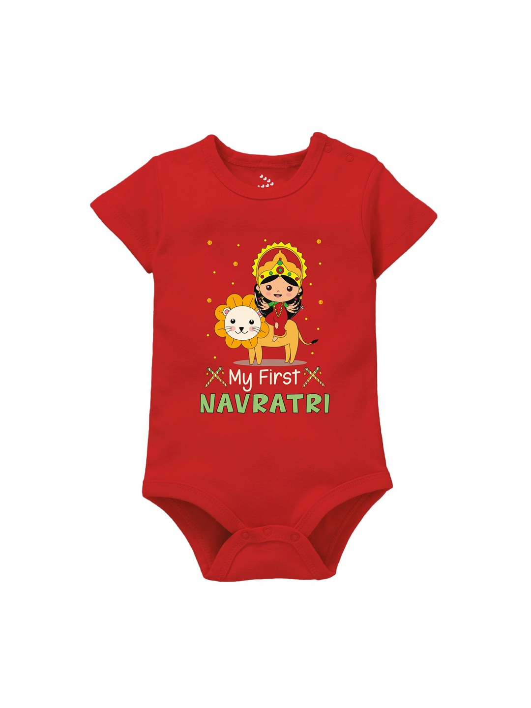 

Zeezeezoo Kids Printed Pure Cotton Bodysuit, Red