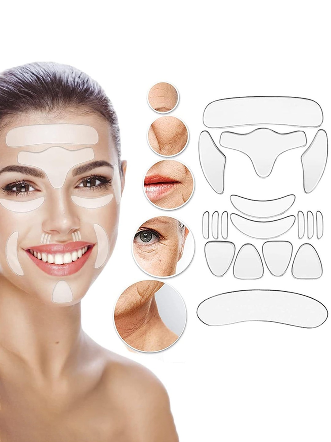 

ENLIWISH Silicone Anti Wrinkles Face Patches-16-Pcs, Transparent